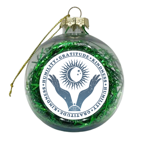 Humility - Gratitude - Kindness - Boho Spiritual Design - xmas bauble by InspiredImages