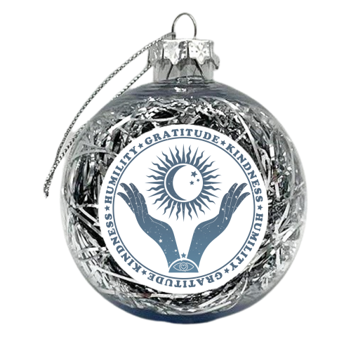 Humility - Gratitude - Kindness - Boho Spiritual Design - xmas bauble by InspiredImages