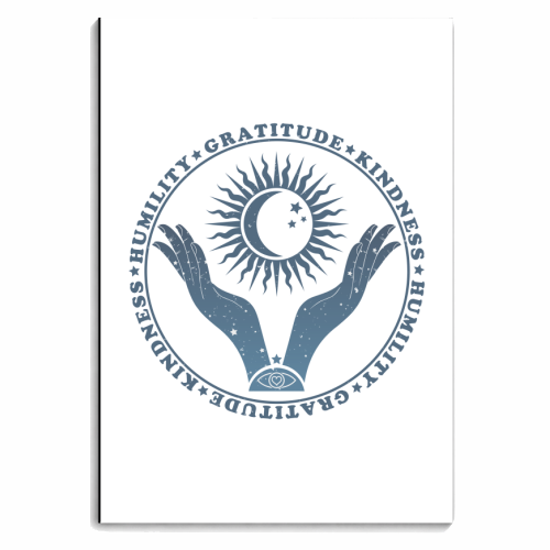 Humility - Gratitude - Kindness - Boho Spiritual Design - personalised A4, A5, A6 notebook by InspiredImages