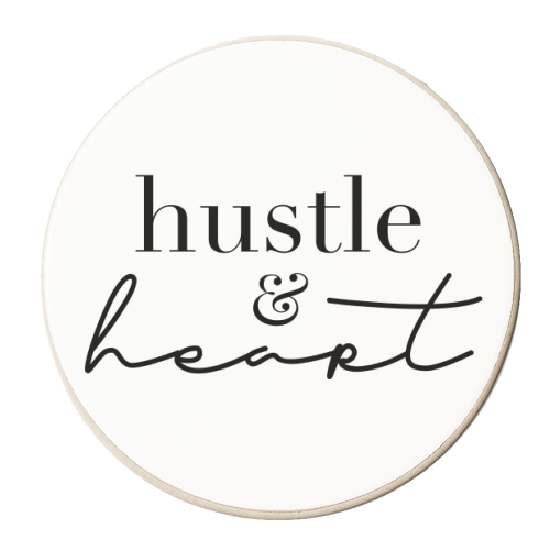 Hustle and Heart - personalised beer coaster by Toni Scott