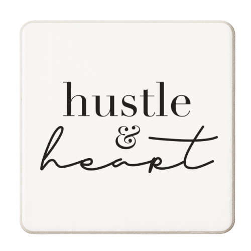 Hustle and Heart - personalised beer coaster by Toni Scott
