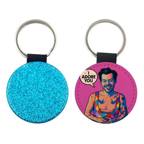 I Adore You Pop Art - keyring by Ms Doodle
