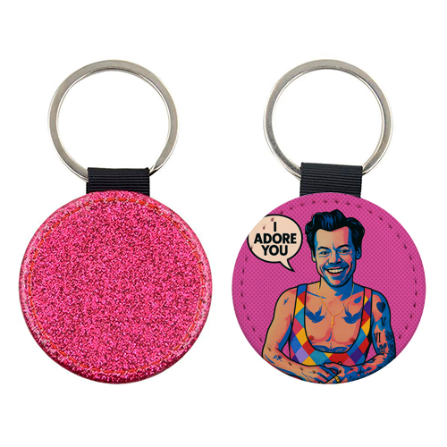 I Adore You Pop Art - keyring by Ms Doodle