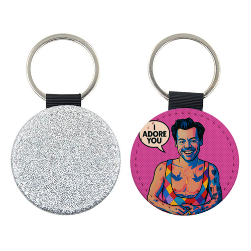 I Adore You Pop Art - keyring by Ms Doodle