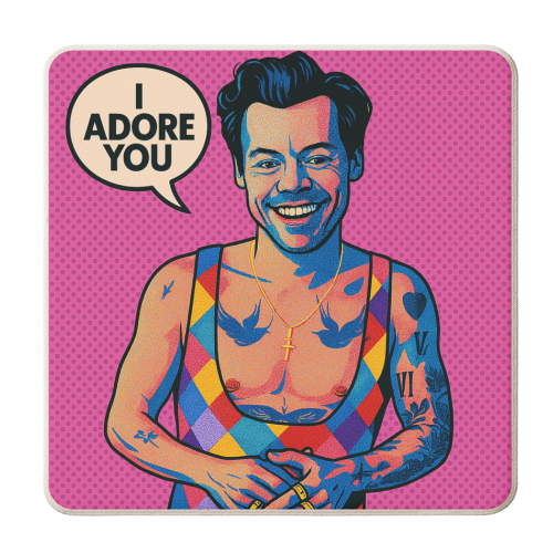 I Adore You Pop Art - personalised beer coaster by Ms Doodle
