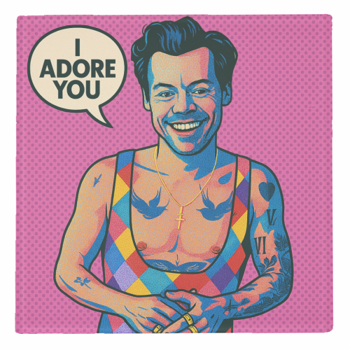 I Adore You Pop Art - personalised beer coaster by Ms Doodle
