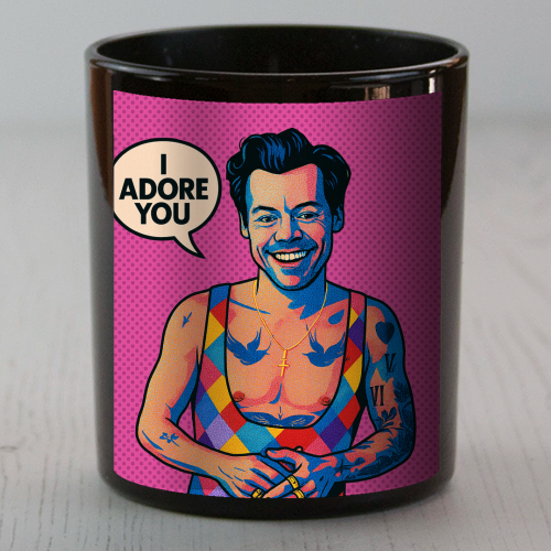 I Adore You Pop Art - scented candle by Ms Doodle