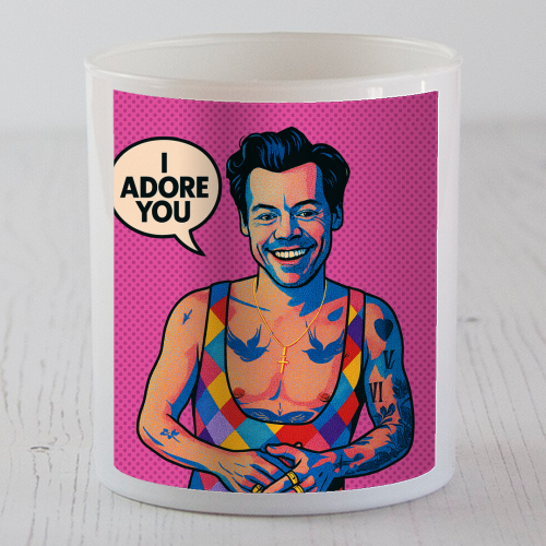 I Adore You Pop Art - scented candle by Ms Doodle