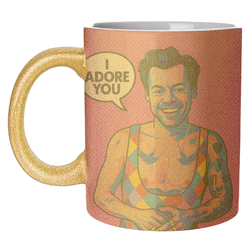 I Adore You Pop Art - unique mug by Ms Doodle