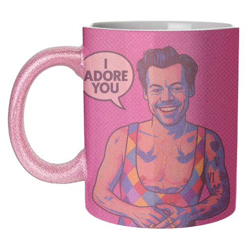 I Adore You Pop Art - unique mug by Ms Doodle