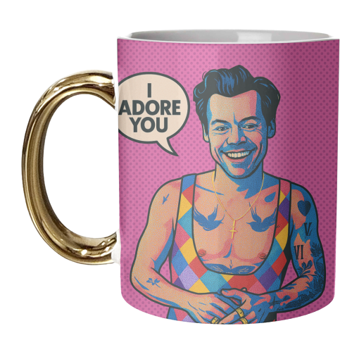 I Adore You Pop Art - unique mug by Ms Doodle