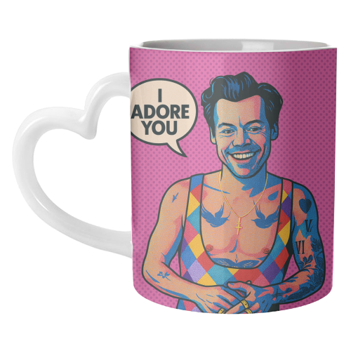I Adore You Pop Art - unique mug by Ms Doodle