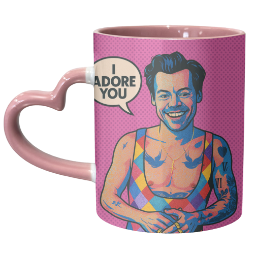 I Adore You Pop Art - unique mug by Ms Doodle