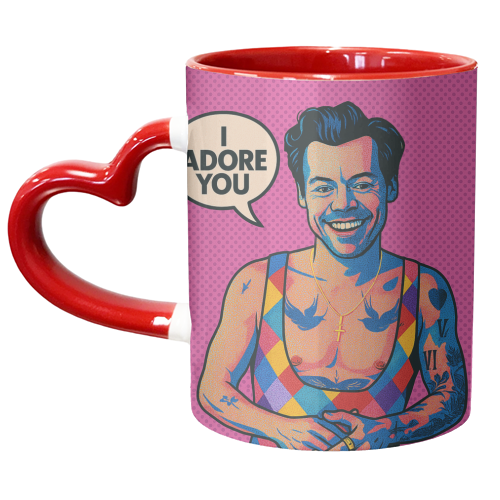 I Adore You Pop Art - unique mug by Ms Doodle