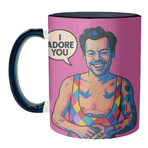 I Adore You Pop Art - unique mug by Ms Doodle