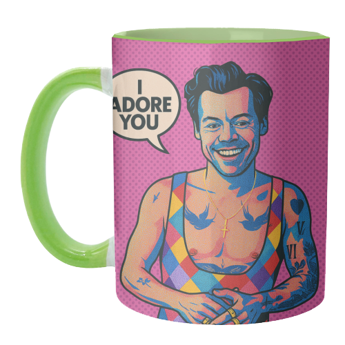 I Adore You Pop Art - unique mug by Ms Doodle