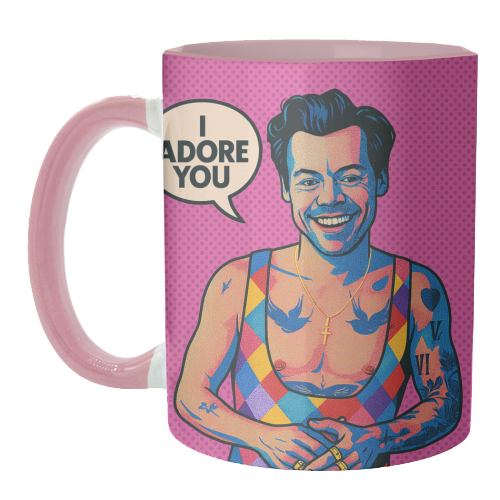 I Adore You Pop Art - unique mug by Ms Doodle