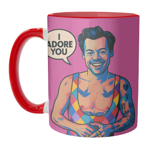 I Adore You Pop Art - unique mug by Ms Doodle