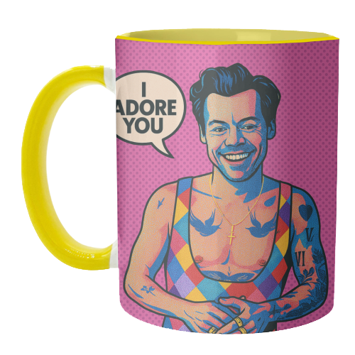 I Adore You Pop Art - unique mug by Ms Doodle