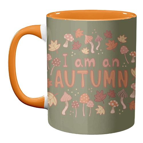 I am an Autumn - unique mug by Giddy Kipper