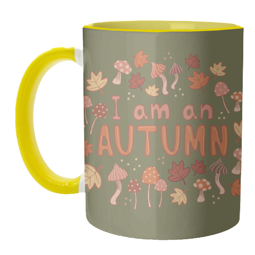 I am an Autumn - unique mug by Giddy Kipper