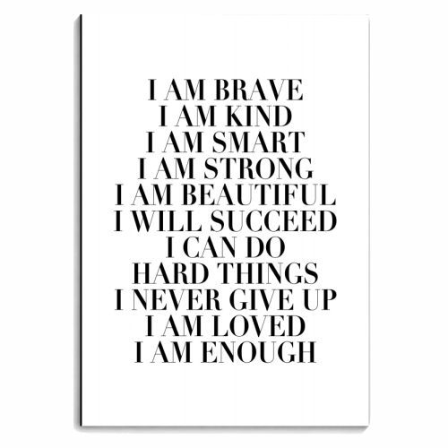 I Am Brave I Am Kind I Am Smart I Am Strong I Am Beautiful I Will Succeed I Can Do Hard Things I Never Give Up I Am Loved I Am Enough - personalised A4, A5, A6 notebook by Toni Scott