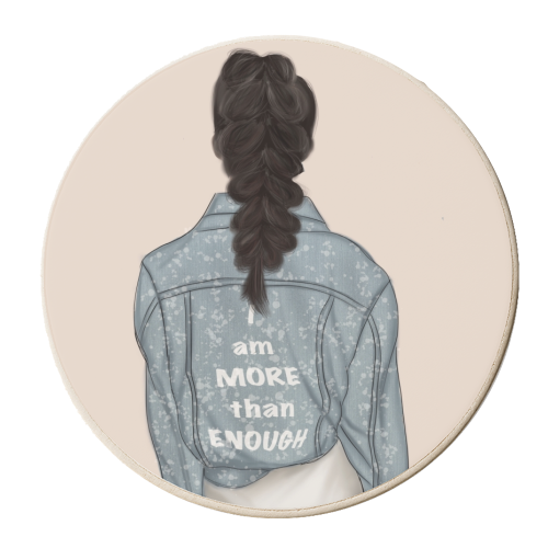 I Am More Than Enough - personalised beer coaster by Ellie Mackinnon