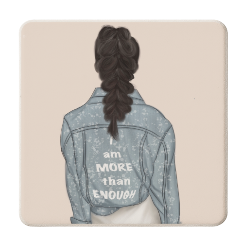 I Am More Than Enough - personalised beer coaster by Ellie Mackinnon