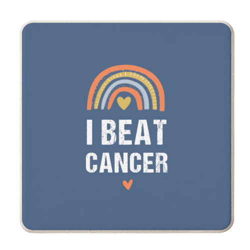 I Beat Cancer - personalised beer coaster by Mad Philomena