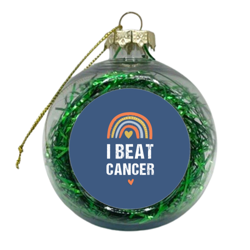 I Beat Cancer - xmas bauble by Mad Philomena