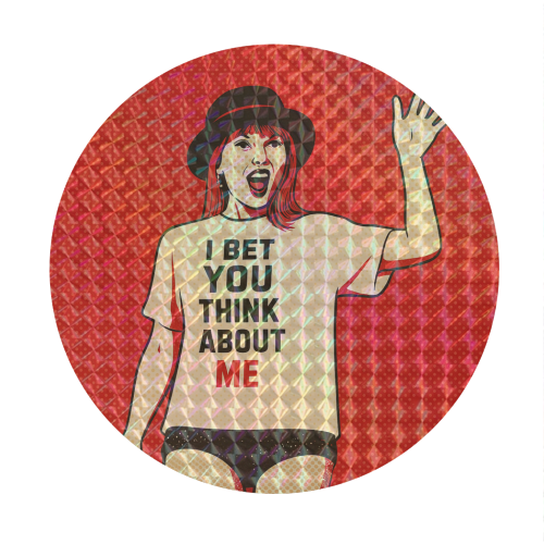 I Bet You Think About Me - Circle Sticker by Ms Doodle