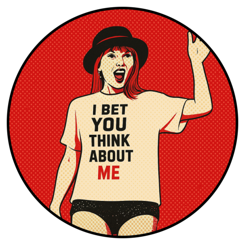 I Bet You Think About Me - Die Cut Sticker by Ms Doodle