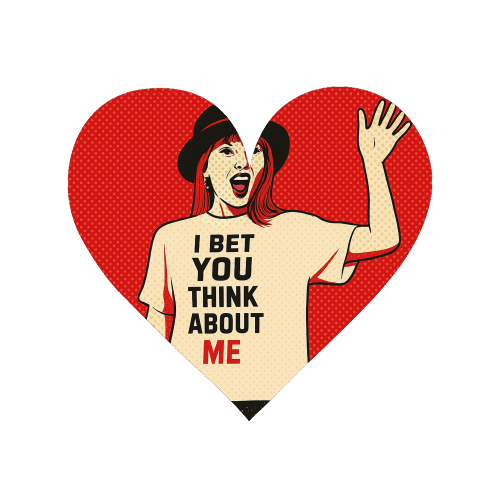 I Bet You Think About Me - Magnet by Ms Doodle