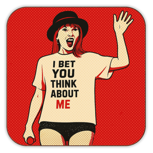 I Bet You Think About Me - personalised beer coaster by Ms Doodle