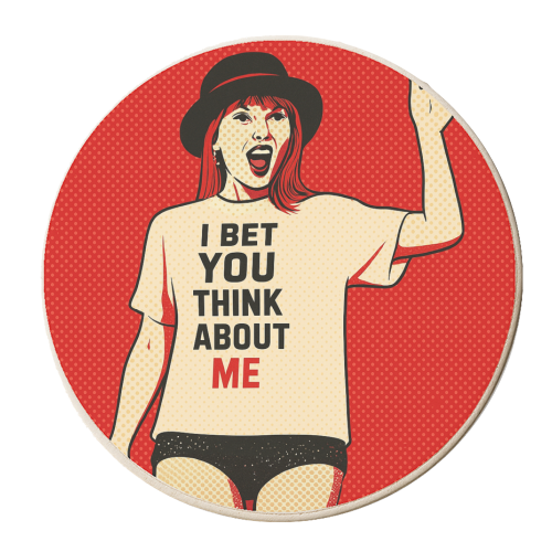 I Bet You Think About Me - personalised beer coaster by Ms Doodle