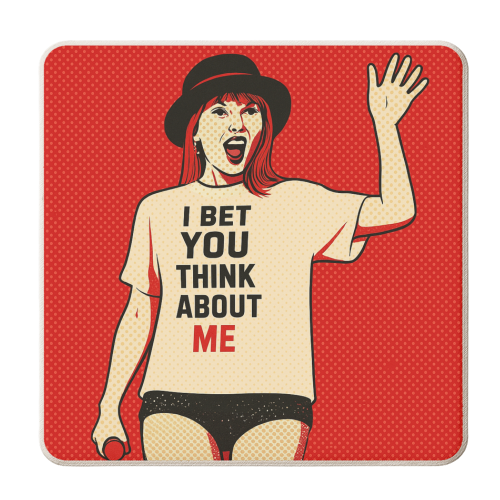 I Bet You Think About Me - personalised beer coaster by Ms Doodle