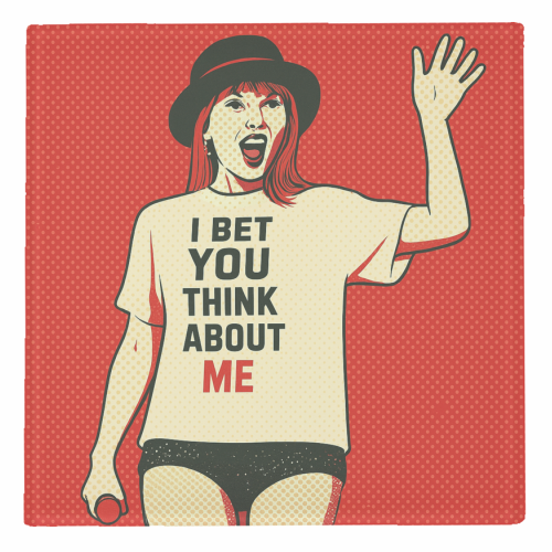 I Bet You Think About Me - personalised beer coaster by Ms Doodle