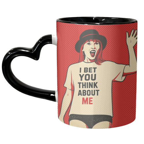 I Bet You Think About Me - unique mug by Ms Doodle