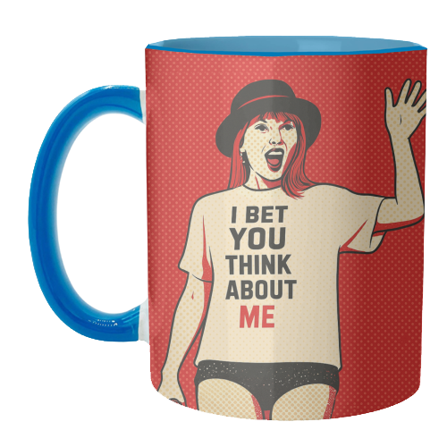 I Bet You Think About Me - unique mug by Ms Doodle