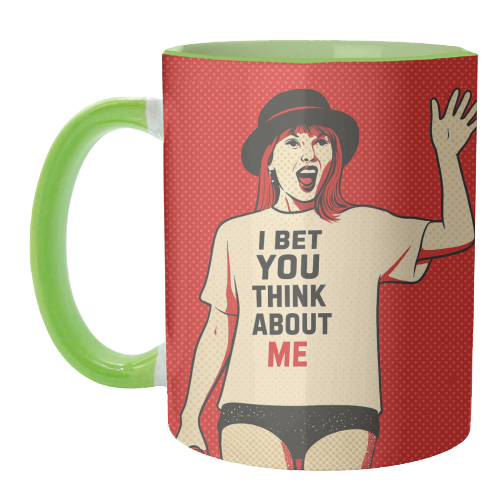 I Bet You Think About Me - unique mug by Ms Doodle