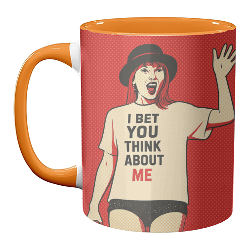 I Bet You Think About Me - unique mug by Ms Doodle