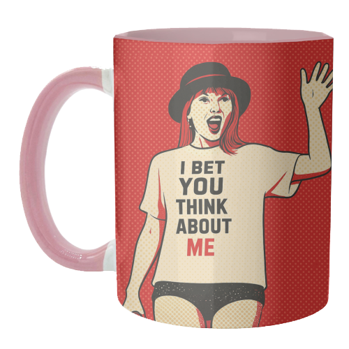 I Bet You Think About Me - unique mug by Ms Doodle