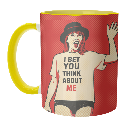 I Bet You Think About Me - unique mug by Ms Doodle