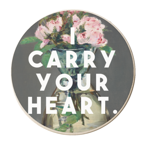 I Carry Your Heart - personalised beer coaster by The 13 Prints