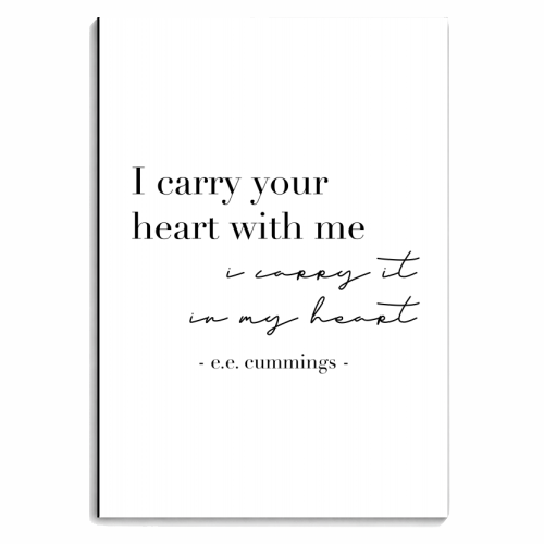 I Carry Your Heart with Me. I Carry It In My Heart. -E.E. Cummings Quote - personalised A4, A5, A6 notebook by Toni Scott