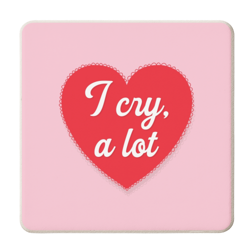 I cry a lot print - personalised beer coaster by The Girl Next Draw
