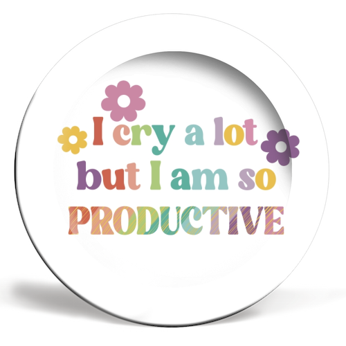 I cry a lot Swiftie gift - ceramic dinner plate by Giddy Kipper