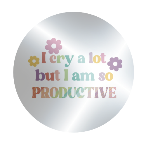 I cry a lot Swiftie gift - Circle Sticker by Giddy Kipper