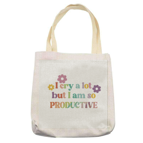 I cry a lot Swiftie gift - printed canvas tote bag by Giddy Kipper