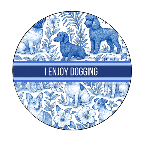 I Enjoy Dogging - Circle Sticker by Lilly Rose